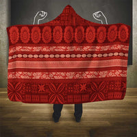 Fiji Marau na Kerisimasi Hooded Blanket Red Tapa Masi Inspired Christmas - Polynesian Pride