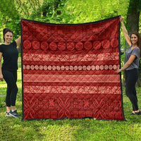 Fiji Marau na Kerisimasi Quilt Red Tapa Masi Inspired Christmas - Polynesian Pride