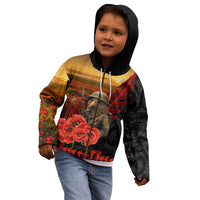Maori Kiwi Soldier Fern Tattoo ANZAC Day Kid Hoodie Lest We Forget