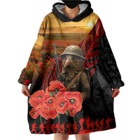 Maori Kiwi Soldier Fern Tattoo ANZAC Day Wearable Blanket Hoodie Lest We Forget