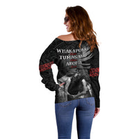 New Zealand Mother's Day Off Shoulder Sweater Maori Hongi Aroha Ahau Ki A Koe Mama