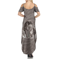 New Zealand Mother's Day Family Matching Summer Maxi Dress and Hawaiian Shirt Maori Mo Toku Mama Silver Fern LT9 - Polynesian Pride