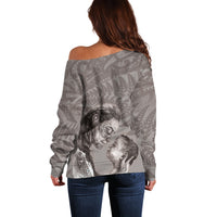 New Zealand Mother's Day Off Shoulder Sweater Maori Mo Toku Mama Silver Fern LT9 - Polynesian Pride