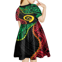 Personalised Vanuatu 44th Anniversary Kid Short Sleeve Dress Tugeta Yumi Selebretem Indipendens Dei