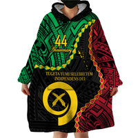 Personalised Vanuatu 44th Anniversary Wearable Blanket Hoodie Tugeta Yumi Selebretem Indipendens Dei LT9 - Polynesian Pride