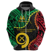 Personalised Vanuatu 44th Anniversary Zip Hoodie Tugeta Yumi Selebretem Indipendens Dei
