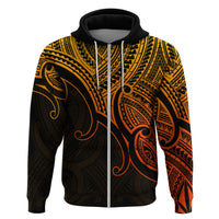 Aotearoa Maori Koru Hoodie Polynesian Pacific Tribal Gold LT9 Zip Hoodie Gold - Polynesian Pride