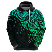 Aotearoa Maori Koru Hoodie Polynesian Pacific Tribal Green LT9 - Polynesian Pride