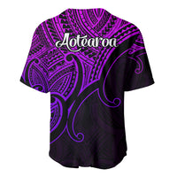Aotearoa Maori Koru Baseball Jersey Polynesian Pacific Tribal - Purple LT9 - Polynesian Pride