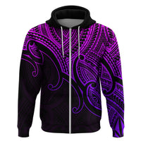 Aotearoa Maori Koru Hoodie Polynesian Pacific Tribal Purple LT9 Zip Hoodie Purple - Polynesian Pride