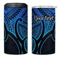 Personalised Aotearoa Papua Shell 4 in 1 Can Cooler Tumbler Blue Polynesian Pacific Tribal