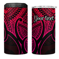 Personalised Aotearoa Papua Shell 4 in 1 Can Cooler Tumbler Pink Polynesian Pacific Tribal