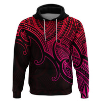 Custom Aotearoa Maori Koru Hoodie Polynesian Pacific Tribal Pink LT9 Pullover Hoodie Pink - Polynesian Pride