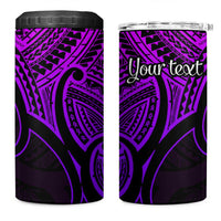 Personalised Aotearoa Papua Shell 4 in 1 Can Cooler Tumbler Purple Polynesian Pacific Tribal