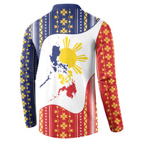 Philippines Flag Day Button Sweatshirt Filipino Traditional Igorot Tribal Pattern LT9 - Polynesian Pride