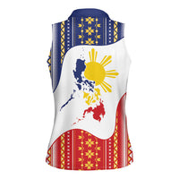 Philippines Flag Day Women Sleeveless Polo Shirt Filipino Traditional Igorot Tribal Pattern LT9 - Polynesian Pride