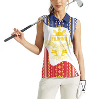 Philippines Flag Day Women Sleeveless Polo Shirt Filipino Traditional Igorot Tribal Pattern LT9 - Polynesian Pride