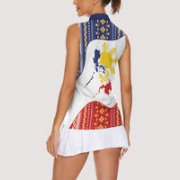 Philippines Flag Day Women Sleeveless Polo Shirt Filipino Traditional Igorot Tribal Pattern LT9 - Polynesian Pride