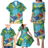 5 Oclock Somewhere Family Matching Puletasi and Hawaiian Shirt Hawaii Parrots Cocktail Summer Beach Vibe LT9 - Polynesian Pride