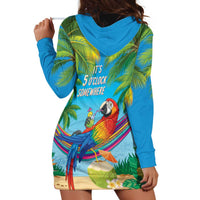 5 Oclock Somewhere Hoodie Dress Hawaii Parrots Cocktail Summer Beach Vibe - Polynesian Pride