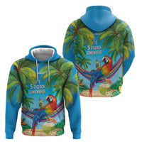 5 Oclock Somewhere Zip Hoodie Hawaii Parrots Cocktail Summer Beach Vibe - Polynesian Pride