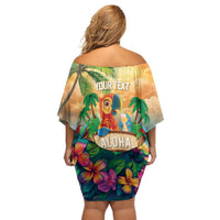 5 Oclock Somewhere Personalized Family Matching Off Shoulder Short Dress and Hawaiian Shirt Hawaii Parrots Plumeria Summer Vibe LT9 - Polynesian Pride