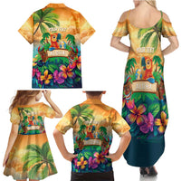 5 Oclock Somewhere Personalized Family Matching Summer Maxi Dress and Hawaiian Shirt Hawaii Parrots Plumeria Summer Vibe LT9 - Polynesian Pride