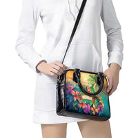 5 Oclock Somewhere Personalized Shoulder Handbag Hawaii Parrots Plumeria Summer Vibe - Polynesian Pride