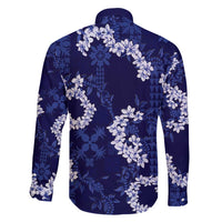 Mokihana Maile and Ilima Leis Family Matching Off Shoulder Maxi Dress and Hawaiian Shirt Uliuli Hawaiian Tapa Quilt Pattern - Polynesian Pride