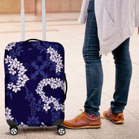 Mokihana Maile and Ilima Leis Luggage Cover Uliuli Hawaiian Tapa Quilt Pattern - Polynesian Pride