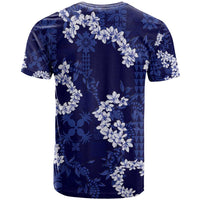 Mokihana Maile and Ilima Leis T Shirt Uliuli Hawaiian Tapa Quilt Pattern - Polynesian Pride