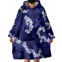Mokihana Maile and Ilima Leis Wearable Blanket Hoodie Uliuli Hawaiian Tapa Quilt Pattern - Polynesian Pride