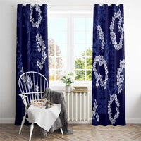 Mokihana Maile and Ilima Leis Window Curtain Uliuli Hawaiian Tapa Quilt Pattern - Polynesian Pride
