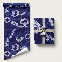 Mokihana Maile and Ilima Leis Wrapping Paper Uliuli Hawaiian Tapa Quilt Pattern - Polynesian Pride