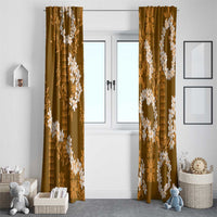 Mokihana Maile and Ilima Leis Window Curtain Alani Hawaiian Tapa Quilt Pattern - Polynesian Pride