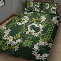 Mokihana Maile and Ilima Leis Quilt Bed Set Omaʻomaʻo Hawaiian Tapa Quilt Pattern - Polynesian Pride