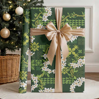 Mokihana Maile and Ilima Leis Wrapping Paper Omaʻomaʻo Hawaiian Tapa Quilt Pattern - Polynesian Pride