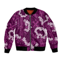 Mokihana Maile and Ilima Leis Bomber Jacket Akala Hawaiian Tapa Quilt Pattern - Polynesian Pride