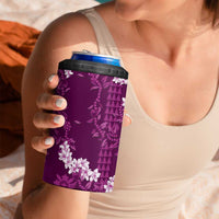 Mokihana Maile and Ilima Leis 4 in 1 Can Cooler Tumbler Akala Hawaiian Tapa Quilt Pattern - Polynesian Pride