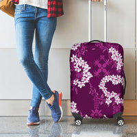 Mokihana Maile and Ilima Leis Luggage Cover Akala Hawaiian Tapa Quilt Pattern - Polynesian Pride