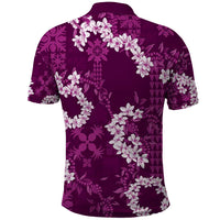Mokihana Maile and Ilima Leis Polo Shirt Akala Hawaiian Tapa Quilt Pattern - Polynesian Pride