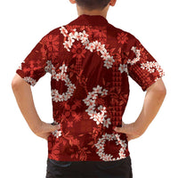 Mokihana Maile and Ilima Leis Family Matching Long Sleeve Bodycon Dress and Hawaiian Shirt Ulaʻula Hawaiian Tapa Quilt Pattern LT9 - Polynesian Pride
