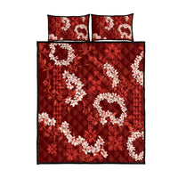 Mokihana Maile and Ilima Leis Quilt Bed Set Ulaʻula Hawaiian Tapa Quilt Pattern - Polynesian Pride