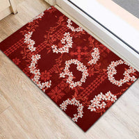 Mokihana Maile and Ilima Leis Rubber Doormat Ulaʻula Hawaiian Tapa Quilt Pattern - Polynesian Pride