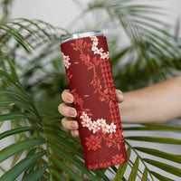 Mokihana Maile and Ilima Leis Skinny Tumbler Ulaʻula Hawaiian Tapa Quilt Pattern LT9 - Polynesian Pride