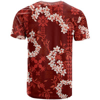 Mokihana Maile and Ilima Leis T Shirt Ulaʻula Hawaiian Tapa Quilt Pattern - Polynesian Pride