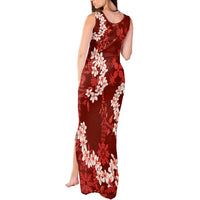 Mokihana Maile and Ilima Leis Tank Maxi Dress Ulaʻula Hawaiian Tapa Quilt Pattern - Polynesian Pride