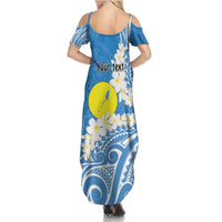 Personalized Palau 1994 Belau Rekid Family Matching Summer Maxi Dress and Hawaiian Shirt Polynesian Plumeria Style