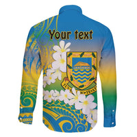 Personalised Tuvalu 1978 Independence Day Family Matching Off Shoulder Maxi Dress and Hawaiian Shirt Polynesian Plumeria Style