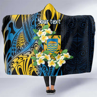 Personalised Tuvalu Beautiful Plumeria Flower Hooded Blanket
